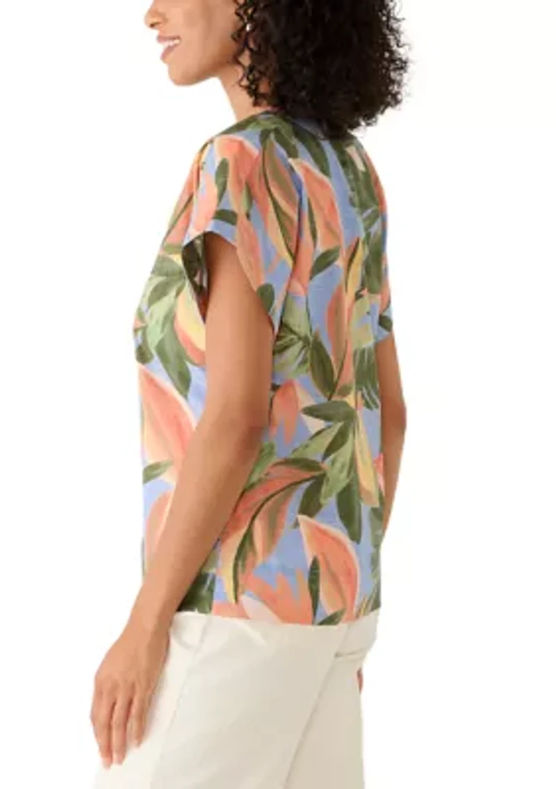 Women's Short Sleeve Beach Bloom Popover Top