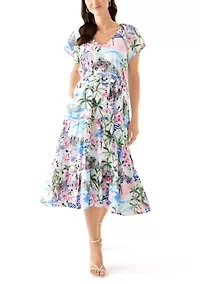 Women's Short Sleeve Paradise Shores Midi Dress