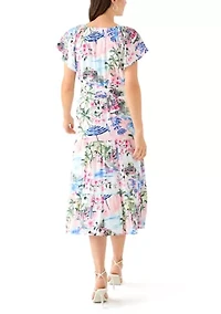Women's Short Sleeve Paradise Shores Midi Dress