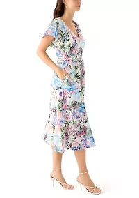 Women's Short Sleeve Paradise Shores Midi Dress