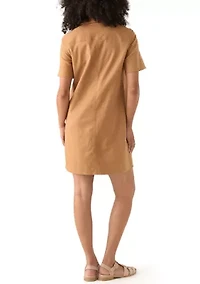 Women's Utility Twill Short Sleeve Shift Dress