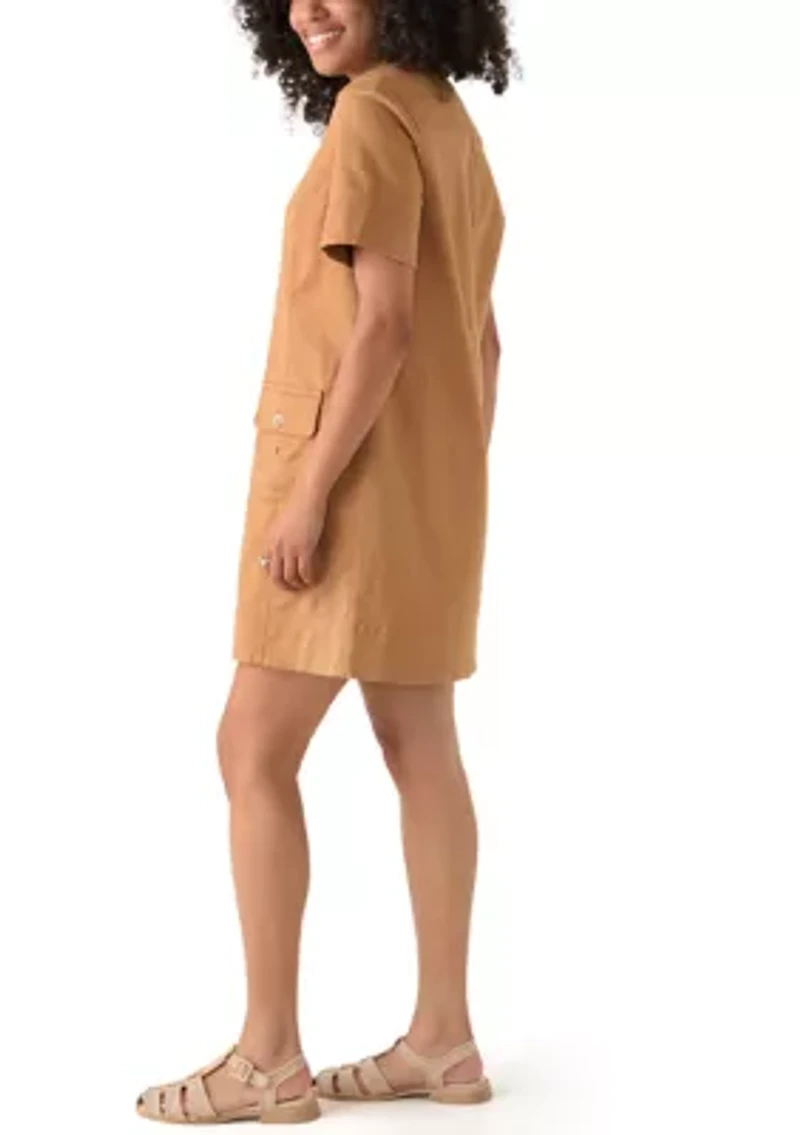 Women's Utility Twill Short Sleeve Shift Dress