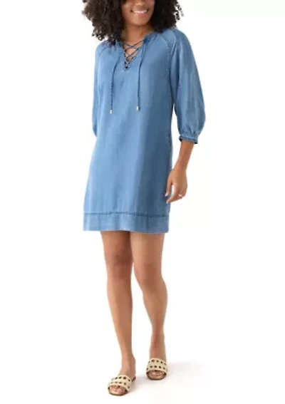 Chambray O Lei Laceup Dress