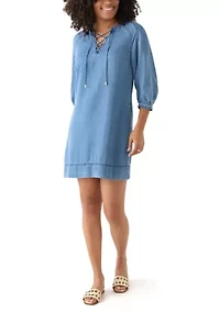Chambray O Lei Laceup Dress