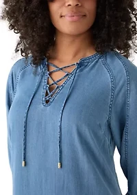 Chambray O Lei Laceup Dress