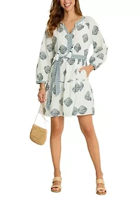 Women's Mosaic Shores Long Sleeve Short Dress