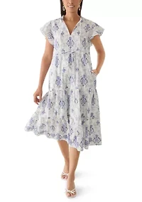 Women's Noble Pineapple Print Midi Dress