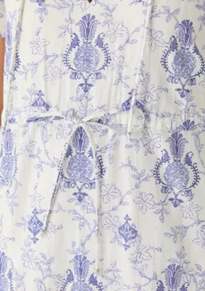 Women's Noble Pineapple Print Midi Dress