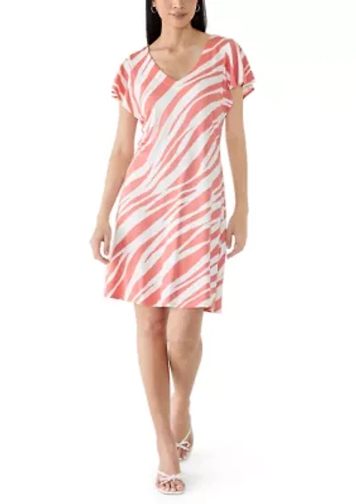 Women's Short Sleeve Darcy Coastal Zebra Dress