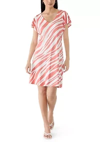 Women's Short Sleeve Darcy Coastal Zebra Dress