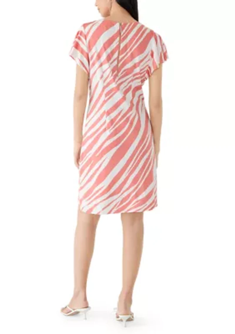 Women's Short Sleeve Darcy Coastal Zebra Dress