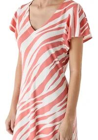Women's Short Sleeve Darcy Coastal Zebra Dress