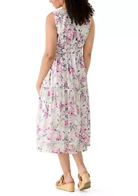 Women's Sleeveless Floral Garden Midi Dress