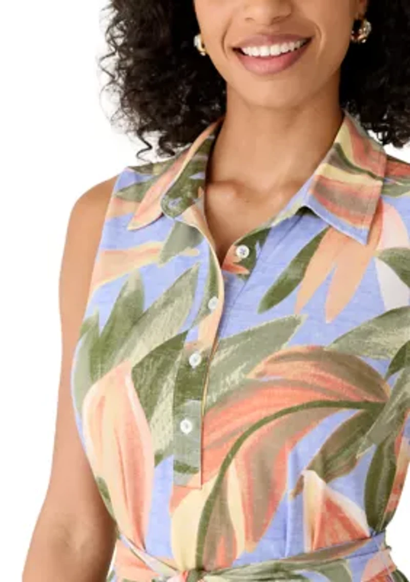 Women's Sleeveless Carmela Beach Bloom Shirtdress