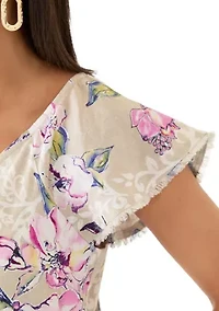 Women's Floral Garden Linen Shift Dress