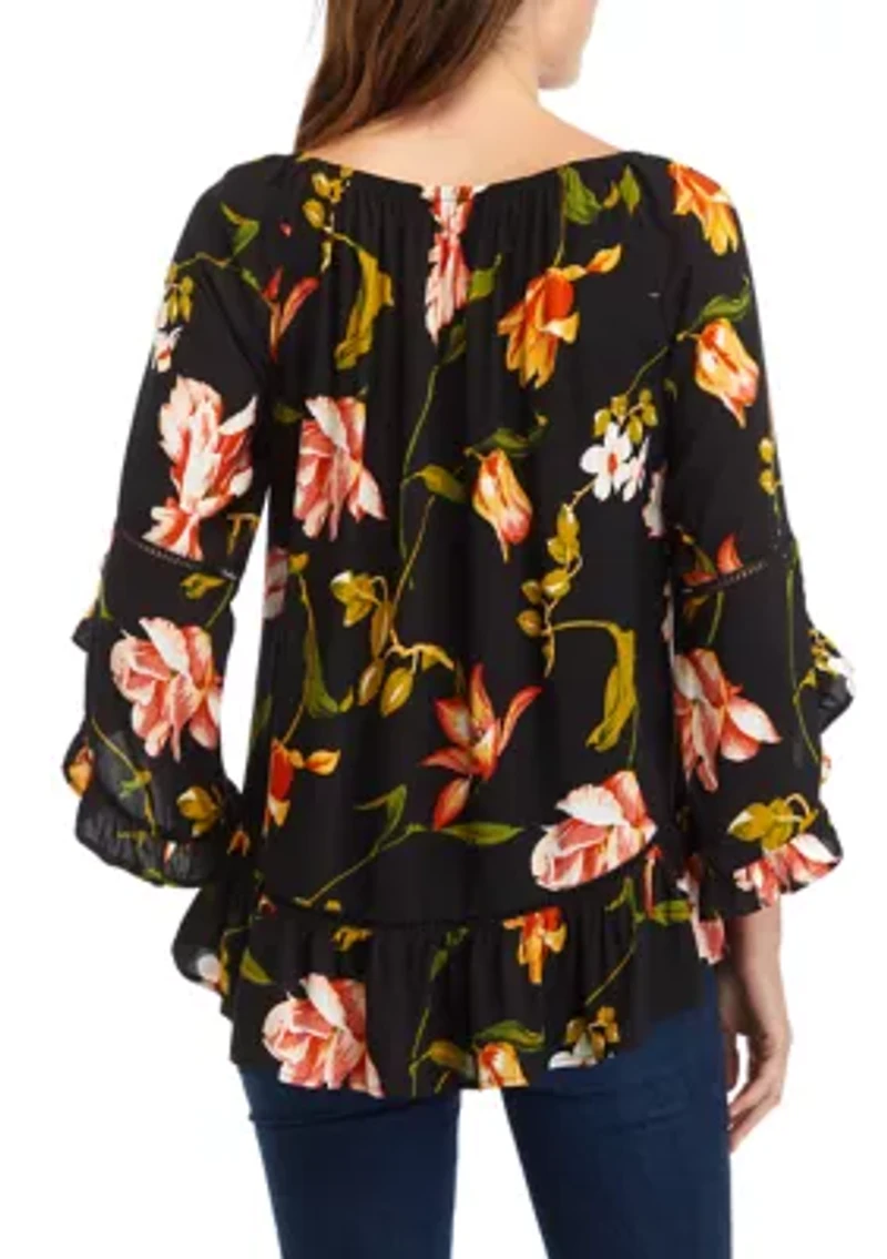 Women's Symphony Sleeve Printed Blouse