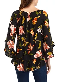 Women's Symphony Sleeve Printed Blouse