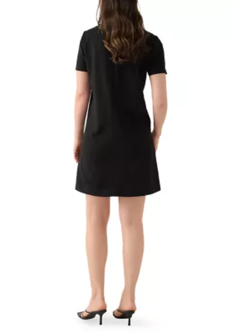 Women's Short Sleeve Faux Suede Dress