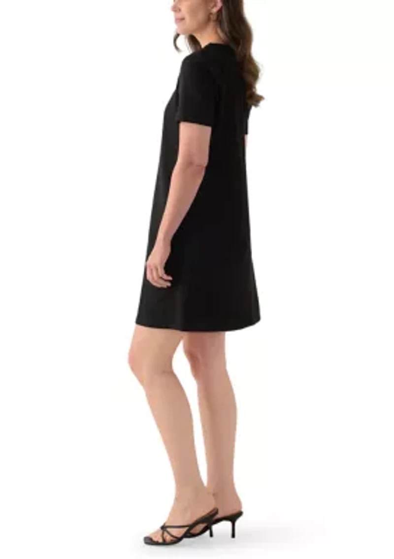 Women's Short Sleeve Faux Suede Dress