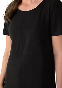 Women's Short Sleeve Faux Suede Dress