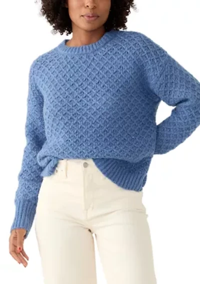 Women's Cable Knit Crew Neck Sweater