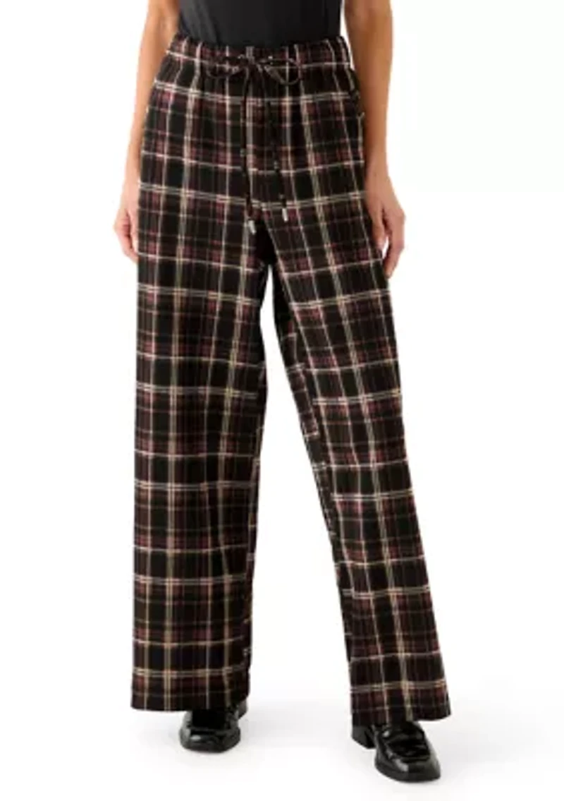 Women's Wide Leg Plaid Pants