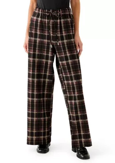 Women's Wide Leg Plaid Pants