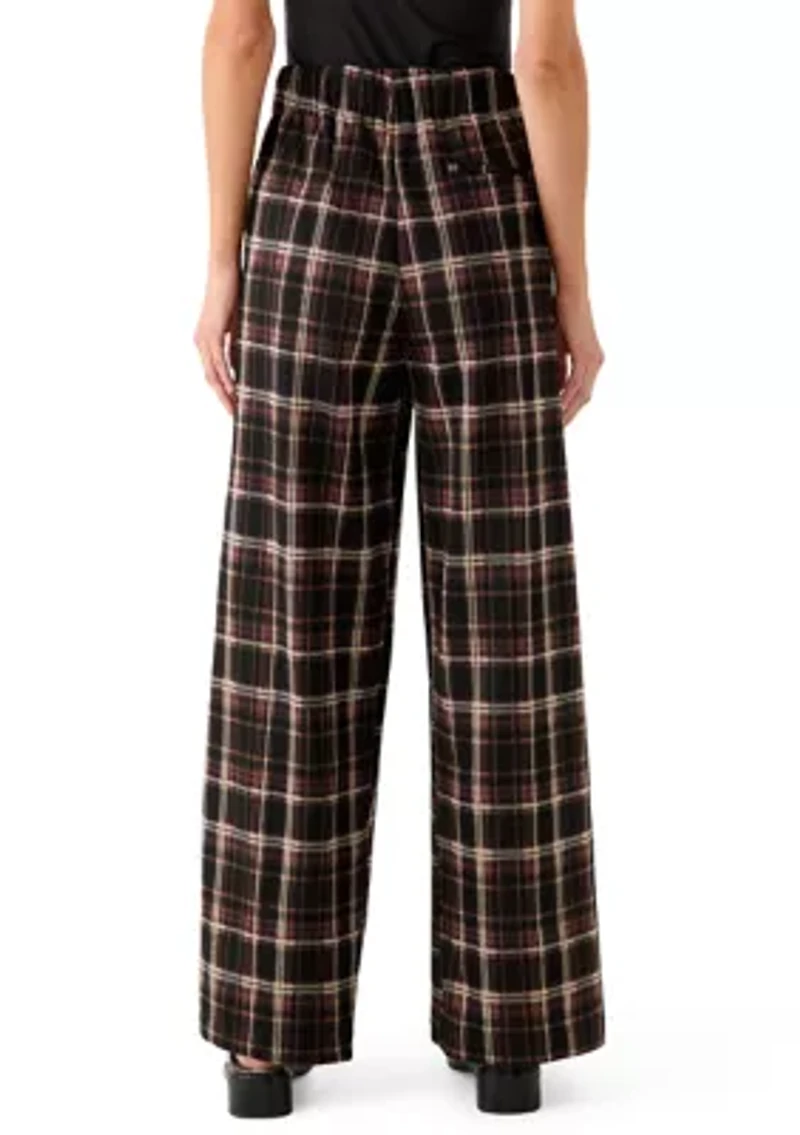 Women's Wide Leg Plaid Pants