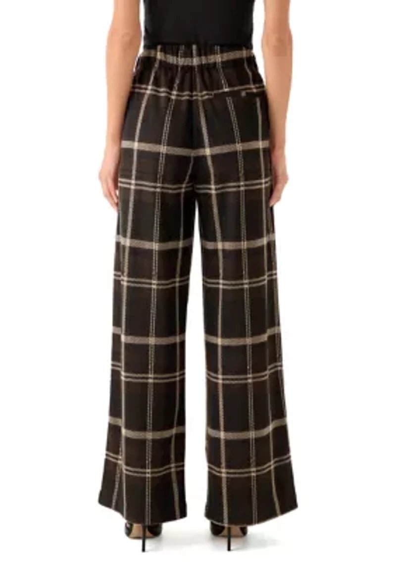 Women's Wide Leg Plaid Pants