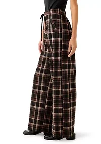 Women's Wide Leg Plaid Pants