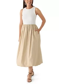 Women's Sleeveless Knit Bubble Dress