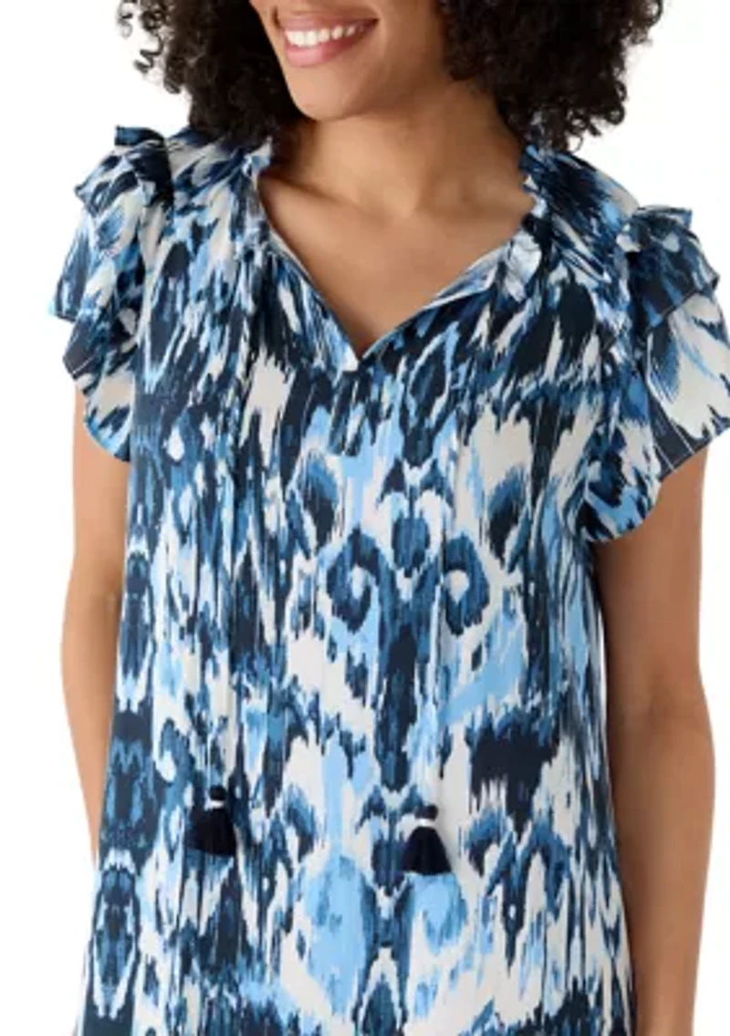 Women's Flutter Sleeve Mini Dress