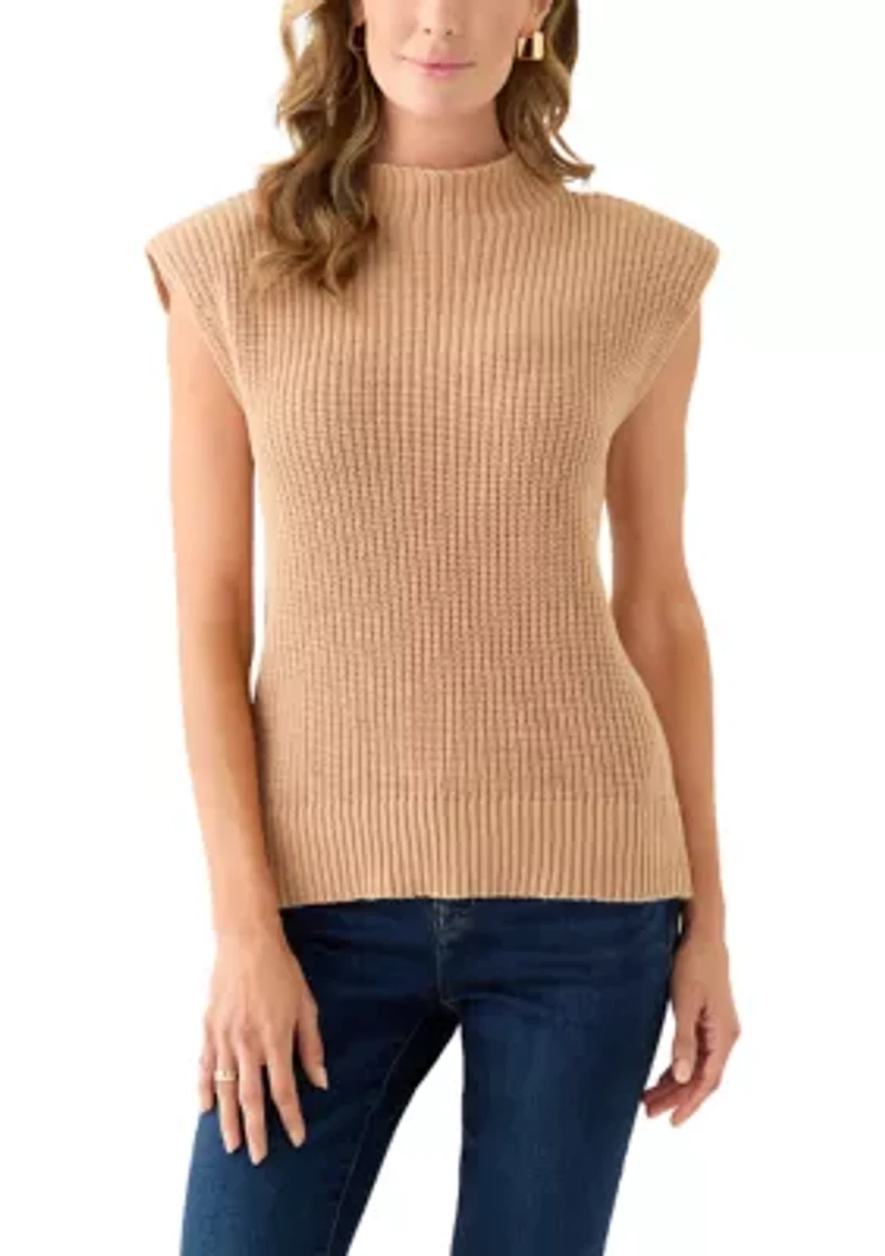 Women's Sleeveless Mock Neck Sweater