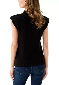 Women's Sleeveless Mock Neck Sweater
