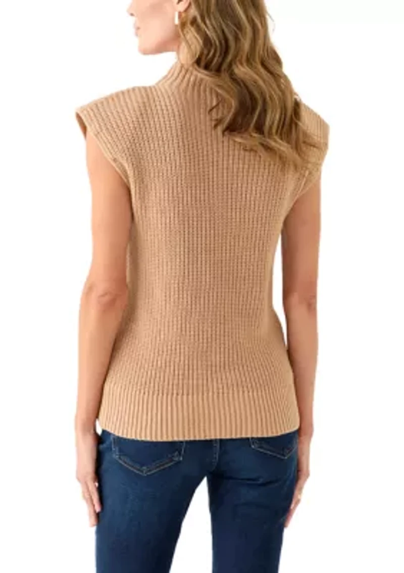 Women's Sleeveless Mock Neck Sweater