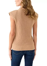 Women's Sleeveless Mock Neck Sweater