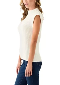 Women's Sleeveless Mock Neck Sweater