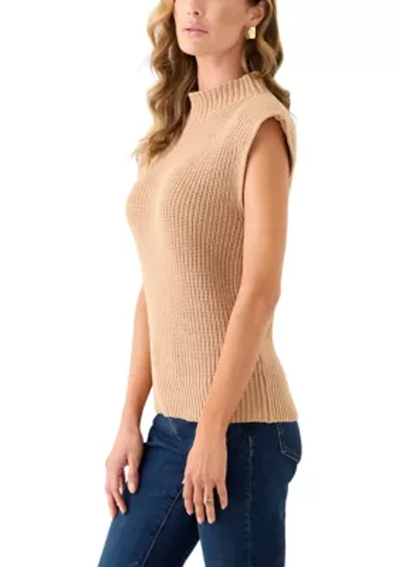 Women's Sleeveless Mock Neck Sweater