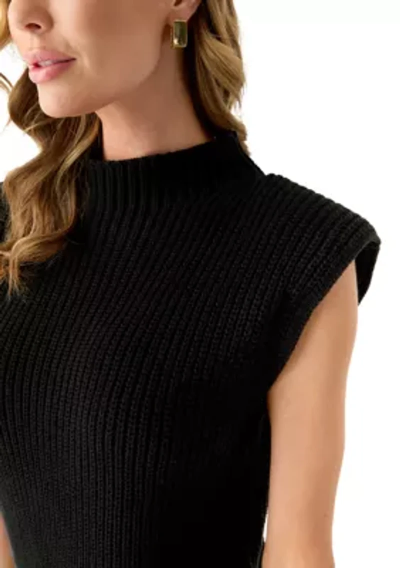 Women's Sleeveless Mock Neck Sweater