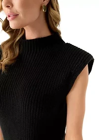 Women's Sleeveless Mock Neck Sweater