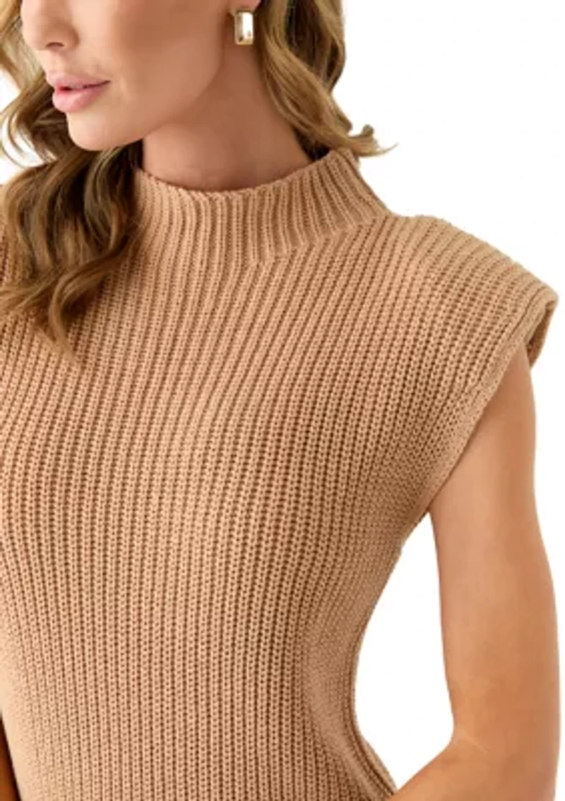 Women's Sleeveless Mock Neck Sweater