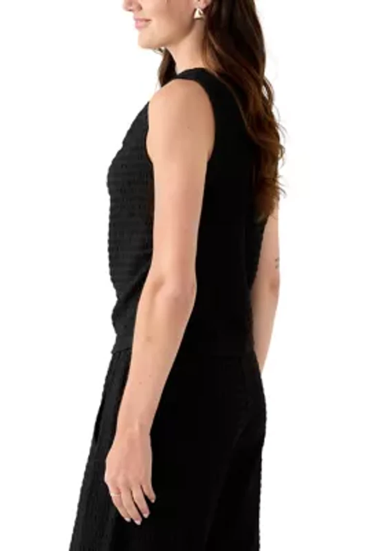 Women's Sleeveless Cowl Neck Textured Knit Top