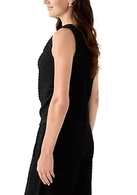 Women's Sleeveless Cowl Neck Textured Knit Top