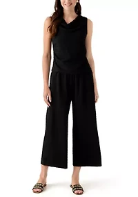 Women's Sleeveless Cowl Neck Textured Knit Top