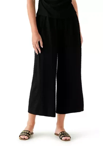 Women's Textured Knit Wide Leg Pants