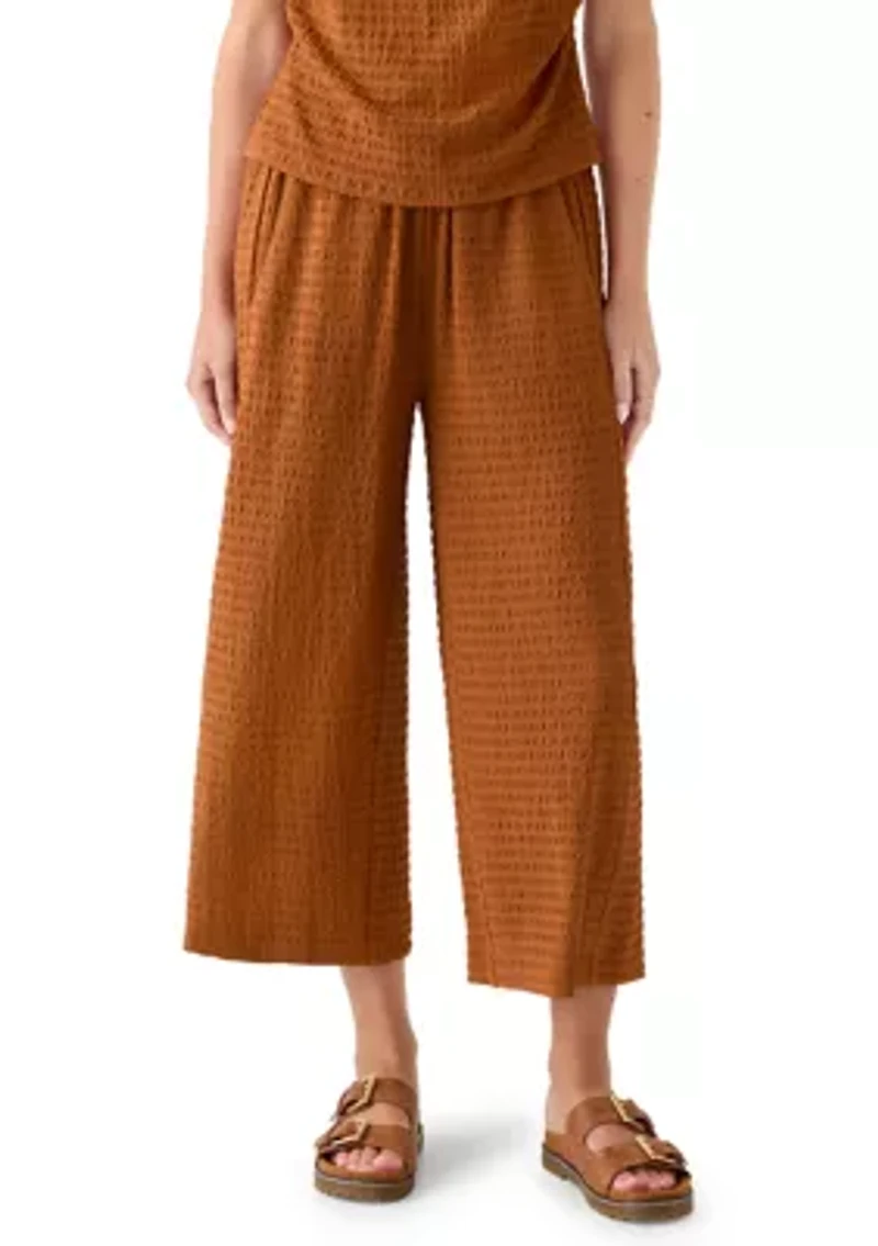Women's Textured Knit Wide Leg Pants