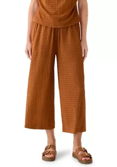 Women's Textured Knit Wide Leg Pants