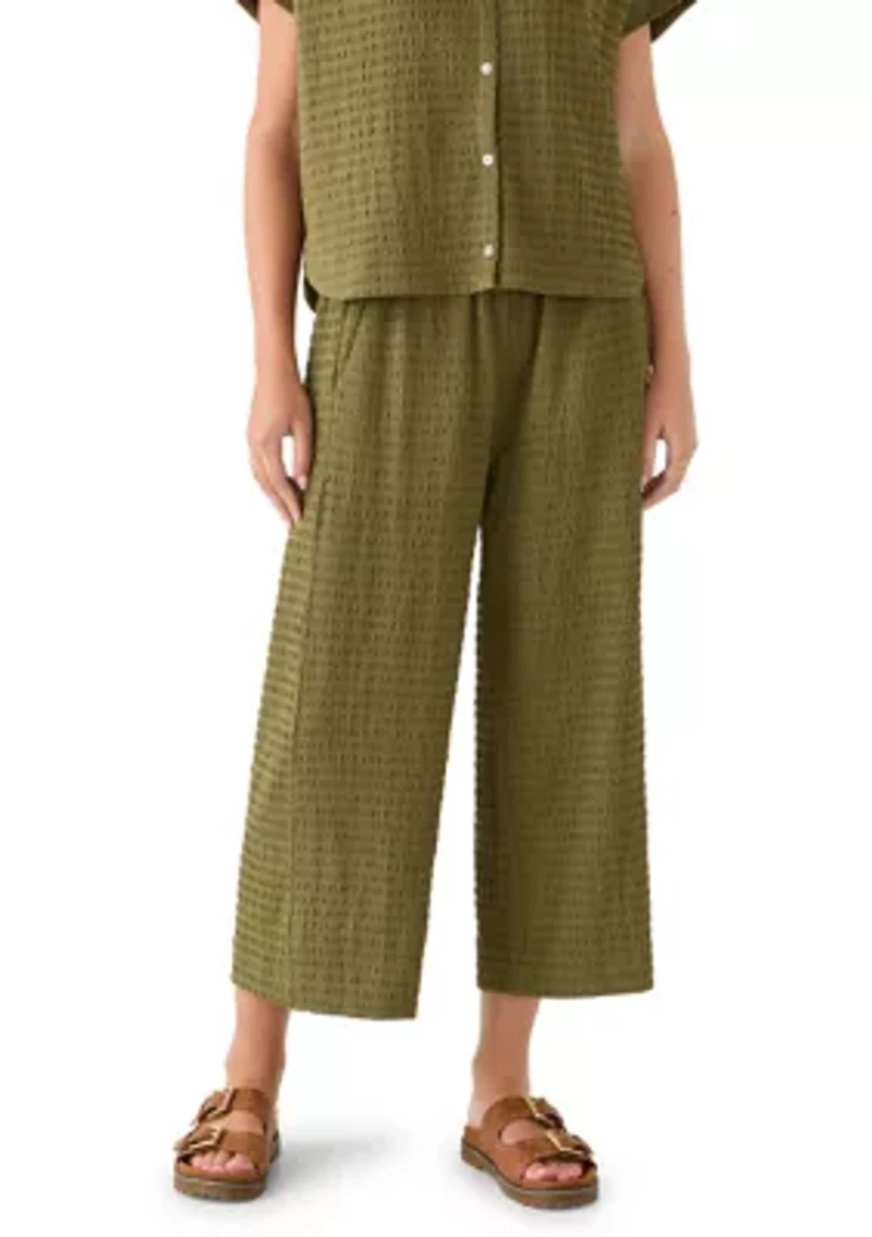 Women's Textured Knit Wide Leg Pants