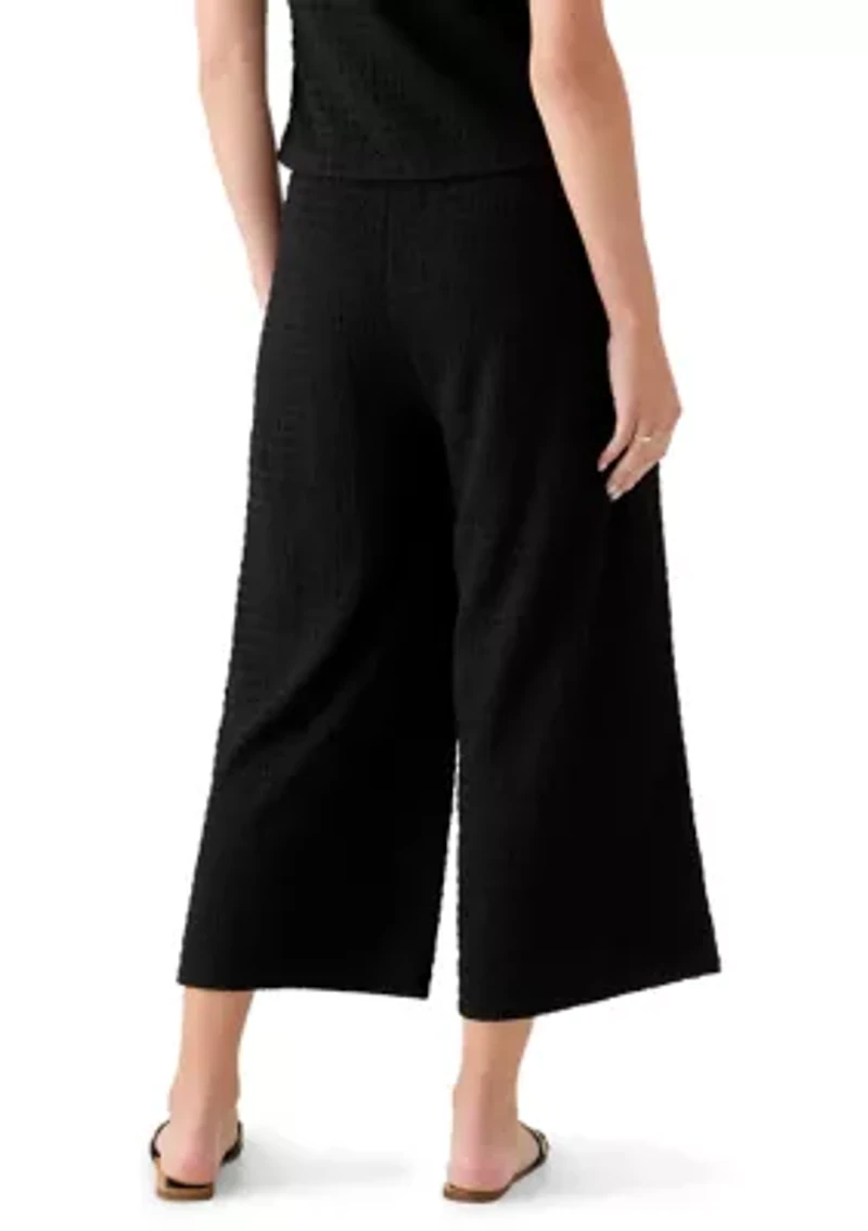 Women's Textured Knit Wide Leg Pants