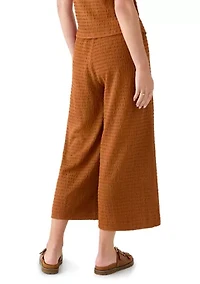 Women's Textured Knit Wide Leg Pants